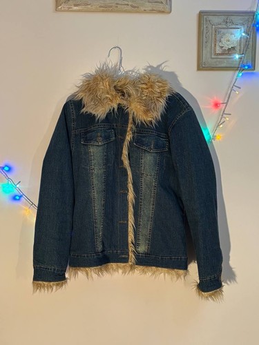 Giacca denim pelliccia